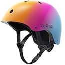OutdoorMaster Youth & Kids Bike Helmet - Adjustable Multi-Sports Skateboard Helmet with Removable Liners for Balance Bike, Toddler Scooter, One Wheel Hoverboard - Pink Shades - M