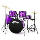Tiger 5 Piece Drum Kit - Purple