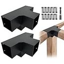 ITeVe.GD Pergola Brackets Kit,4-Way Vertical Right Corner Brackets for 6“ x 6” (Actual:5.5inch x 5.5inch) Wood Beams, Heavy Duty Steel Made for Gazebos,Patio Pergola,Proch Support…