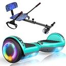 SISIGAD Hoverboard, Hoverboard with Seat Attachment, Self Balancing Scooter with LED Lights, Best Gift for Kids and Teenagers