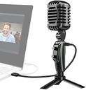 Retro USB Microphone Moman EMR for Laptop Smartphone Streaming Podcast Recording