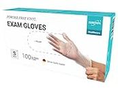 EUROPAPA® - Lot de 100 gants jetables en vinyle sans latex et non poudrés - Taille S, M, L et XL (Transparent, S)