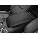 DEYTOP Console Cover for Cadillac XT5 2017-2023 Armrest Cover for Cadillac XT5 2023 2022 2021 Accessories Anti-Scratch Leather Armrest Pad Protector (Black with Black Stitches)