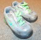 NIKE TORCH 4 TODDLER SIZE 5C GRAY, GREEN AND BLUE ATHLETIC SHOES ADJUSTABLE STRA