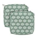 FUNHOME Outdoor Cushion Cover 20x18x4 Inch, NO Insert! Water Resistant Patio Furniture Cushion Slip Cover with Ties for Garden Chair Sofa Bench Wicker, 2 Pack -Fair Green