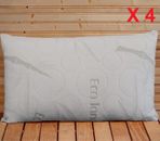 4 PACK STANDARD QUEEN Dual Zone memory foam Bed Pillow + Bamboo External cover