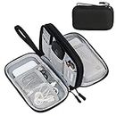 FYY Electronics Accessories Organiser Bag, Double-Layer Travel Cable Organiser Bag Pouch Portable Waterproof All-in-One Carry Travel Bag for Cable, Cord, Charger, Phone, Hard Disk S-Black
