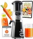 NUTRI-PRESS Slow Juicer Obst & Gemüse Entsafter - BPA-frei, 350 Watt, Sehr Leise, Ideal für Einsteiger Inkl. To Go Slow Juice Trinkflasche + Rezepte App
