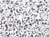 Alphabet Beads 250pc Round White/Black Letters DIY Swiftie Bracelet FREE POSTAGE