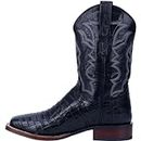 Laredo Mens Kingsly Caiman Square Toe Boots Mid Calf - Black - Size 11 D, Black, 9 UK