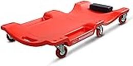 Keaa 40'' Mechanic Creeper with Heavy-Duty Caster, Low Profile Creeper Automotive, Vehicle Repair Garage Creepers with Padded Headrest, Red