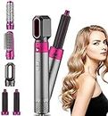 SHIORN SOON Hair Dryer Brush 5 In 1 Electric Blow Dryer Comb Hair Curling Wand Detachable Brush Kit Negative Ion Hair Curler Curling Iron
