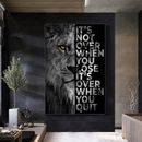 Motivational Inspirational Lion Wall Art Poster Quote Home Office Décor Canvas