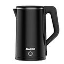 AGARO Elegant Premium Electric Kettle,Extra Large,1.8L,Cool Touch Handle,Double Layered Kettle,Stainless Steel Inner Body,Auto Shut Off,1500 Watts,Portable,Black,1.8 Liter