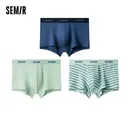 Semir Underwear Men Comfortable Skin-Friendly Breathable Shorts Simple Boxer Briefs 3-Pack