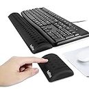 Aelfox Memory Foam Keyboard Wrist Rest&Mouse Wrist Rest, Ergonomic Design Wrist Pad for Computer Keyboard Laptop Wrist Support, Arm Rest for Desk Accessories in Home Office School(Black)