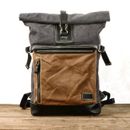 Retro-Canvas-Backpack-Large-capacity-Travel-Bag-Computer-Bag-Stitching-Leather