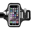 iPhone 6Plus 7Plus 8Plus Armband with AirPods Holder, JEMACHE Water Resistant Gym Running Workouts Arm Band for iPhone 6/6S/7/8 Plus (Dark)