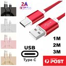 Braided USB C Type C to USB A Charger Cable Charging Data Cord For Android Apple