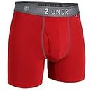 2UNDR Herren-Boxershorts, 15,2 cm, Rot/Ausflug, einfarbig (Getaway Solids), Small