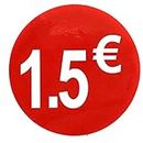 Etiquetas de Precio Euro Pack de 1000 Pegatinas Redondos Rojos Adhesivo Desplegable Price Stickers Rebajas Descuentos Oferta Liquidación