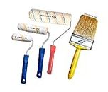 Orson Painting Roller Set of 4"+6"+9" Inches Cotton/Fur Painting Rollers with 4" Premium Flat Brush for DIY/Professional Home, Wall, Door Painting (Pack of 4)