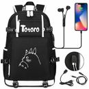 Totoro Canvas backpack USB Charge Travel Bag Kaonashi music laptop sport bags