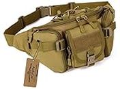 ArcEnCiel Tactical Fanny Pack for Men Waist Bag Hip Belt Outdoor Hiking Fishing Bumbag (Coyote Brown)