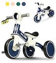 LOL-FUN Baby Balance Bike Toy for 1 2 Year Old Boys Girls Gift Toddler Tricycle 1-3 Year Old with Removable Pedal, 4 in 1 Trike for Ages 1-3 Present