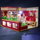 1/24 DIY Miniature Dollhouse with Furniture, Light Kits Juice Bar Kids Gift
