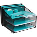 Dasher Products Office Desk Organizer Metal Mesh with 3 Paper Trays and 2