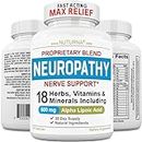 Neuropathy Support Supplement - Nerve Pain Support with 600 mg Alpha Lipoic Acid Daily Dose - Peripheral Neuropathy - Feet Hand Legs Toe Maximum Strength Nerve Renew Repair Support Formula, 120 Caps