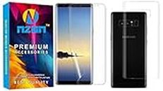 nzon Samsung Galaxy Note 8 Screen Protector Front and Back Case Friendly Edge to Edge Full Coverage Bubble Free Anti Scratch Screen Protector for Galaxy Note 8 - Clear Pack of 2