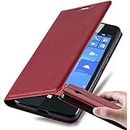 Cadorabo Book Case Compatible with Nokia Lumia 650 in Apple RED - with Magnetic Closure, Stand Function and Card Slot - Wallet Etui Cover Pouch PU Leather Flip
