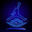 ASWHOLEIDEAS 3D LED Illusion lamp Basketball Shoes Men Night Light Illusion Decor RGB Boys Kids Baby Gifts Table Lamp Bedside Air Sneakers Jordan (Blue)
