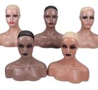 Female Mannequin Head with Shoulders, Perfect for Displaying Wigs, Hats, Jewelry