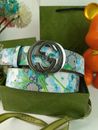 Gucci Leather Belt With Flower Bloom Motive