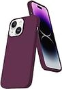 DIZORO Liquid Silicone Compatible for iPhone 14 Case Gel Rubber with Microfiber Lining Non-Slip Full Body Protective Shockproof Back Cover (Wine Red, 6.1 inch)