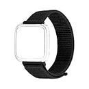 CellFAther Soft Nylon Band Straps compatible for Fitbit Versa/Versa 2 /Versa SE/Versa Lite (Jet Black) (Watch Not Included)