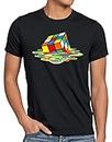 style3 Sheldon Cubo Magico T-Shirt da uomo, Dimensione:2XL;Colore:Nero