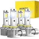 AUXITO 9005 9006 LED Headlight Bulbs Combo, 40000LM 6500K Cool White, 120W Fanless LED Headlights High and Low Beam for 9005/HB3 9006/HB4 Headlight Bulb Kit, Plug and Play, Pack of 4