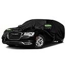 Waterproof Car Cover Compatible with Chrysler 300 300C 2011-2020 2021 2022, All-Weather Heavy Duty Waterproof Dustproof Black Car Cover