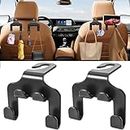 Sabhani Multifunctional Car Seat Headrest Hanger Car Interior Accessories Stylish Universal Auto Seat Hook for for Purses & Bags Upgraded 2 in 1 Car Headrest Hooks (Black, 2 pc)