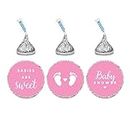 Andaz Press Chocolate Drop Labels Trio, Fits Hershey's Kisses, Baby Shower, Pink, 216-Pack
