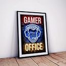 One click creations Gamer Room Poster with Frame for Room and Home Décor HD Print Quality (Multicolor, 12 X 18 inch, Framed)