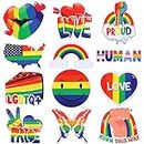 24 Pieces Rainbow Magnetic Stickers Funny Car Magnet Magnetic Heart Flag Rainbow Pride Magnet Refrigerator Decals Bumper Stickers Decals Magnets for Car Bumpers Refrigerator Decorations