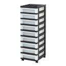 9 Drawer Rolling Storage Cart with Drawers with Organizer Top with Wheel Plastic