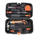 9-Piece Pro Household Tool Set Basic Hand Tool Kit with Claw Hammer,Lineman's Perfect for DIY, Home Maintenance