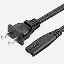 6FT LG TV Power Cord for LG TV 24" 28" 32" 40" 43" 48" 49" 50" 55" 60" 65" 75" 80" 85" LCD HD Smart 4K TV 2 Prong AC Power Cable, 43LH570A 55UH6090 55LH575A 55UH6030 32LH500B Charging Cable (Black)