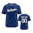 Custom Baseball Jersey - City Connect Shirt Softball Uniform Personalized Name Number for Men Women Youth (Blue - 12)